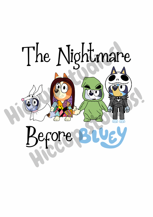 Blue Dog Nightmare Halloween | DTF transfer