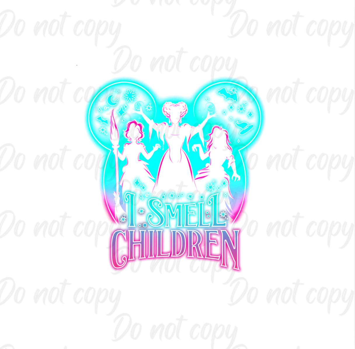 Neon Blue Pink I Smell Children | Halloween | DTF transfer