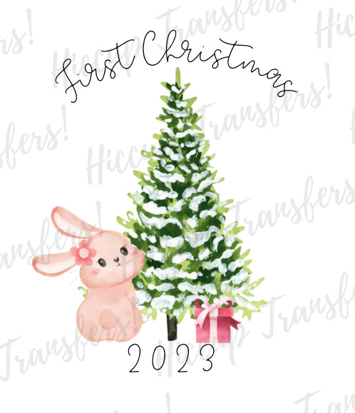 Cute Bunny Pink First Christmas | UVDTF 3” Decal | Hiccup Exclusive