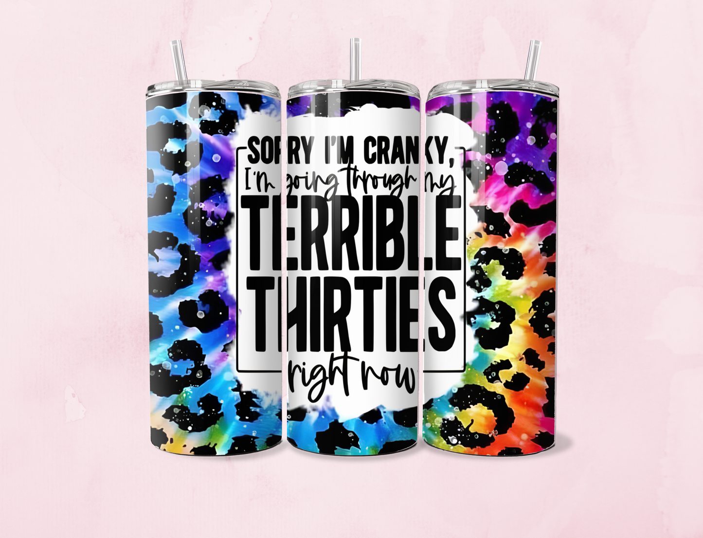 Terrible Thirties | 20oz Tumbler Sublimation Wrap