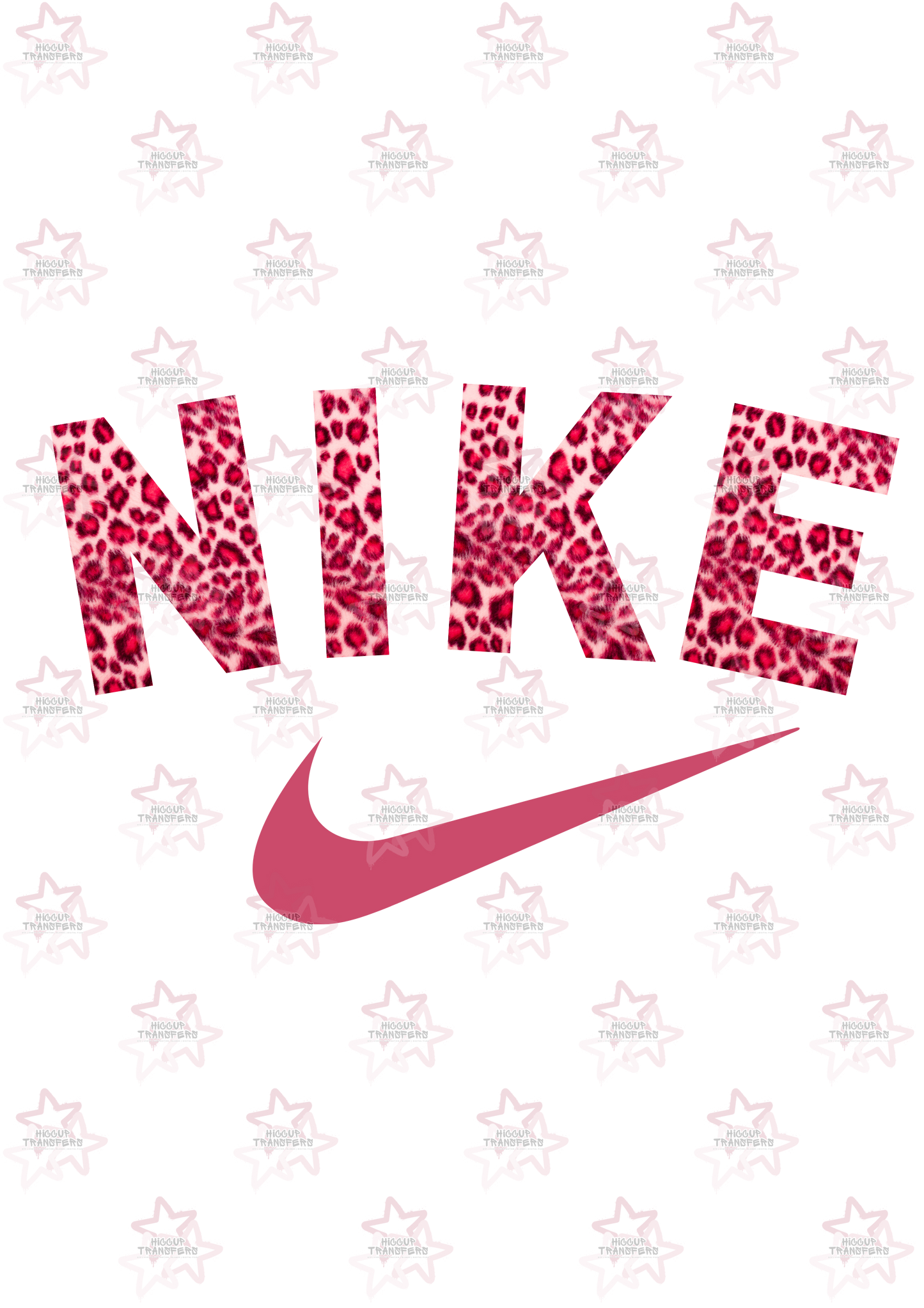 Pink Leopard Print | DTF transfer | Hiccup Exclusive Design | Swoosh Tick