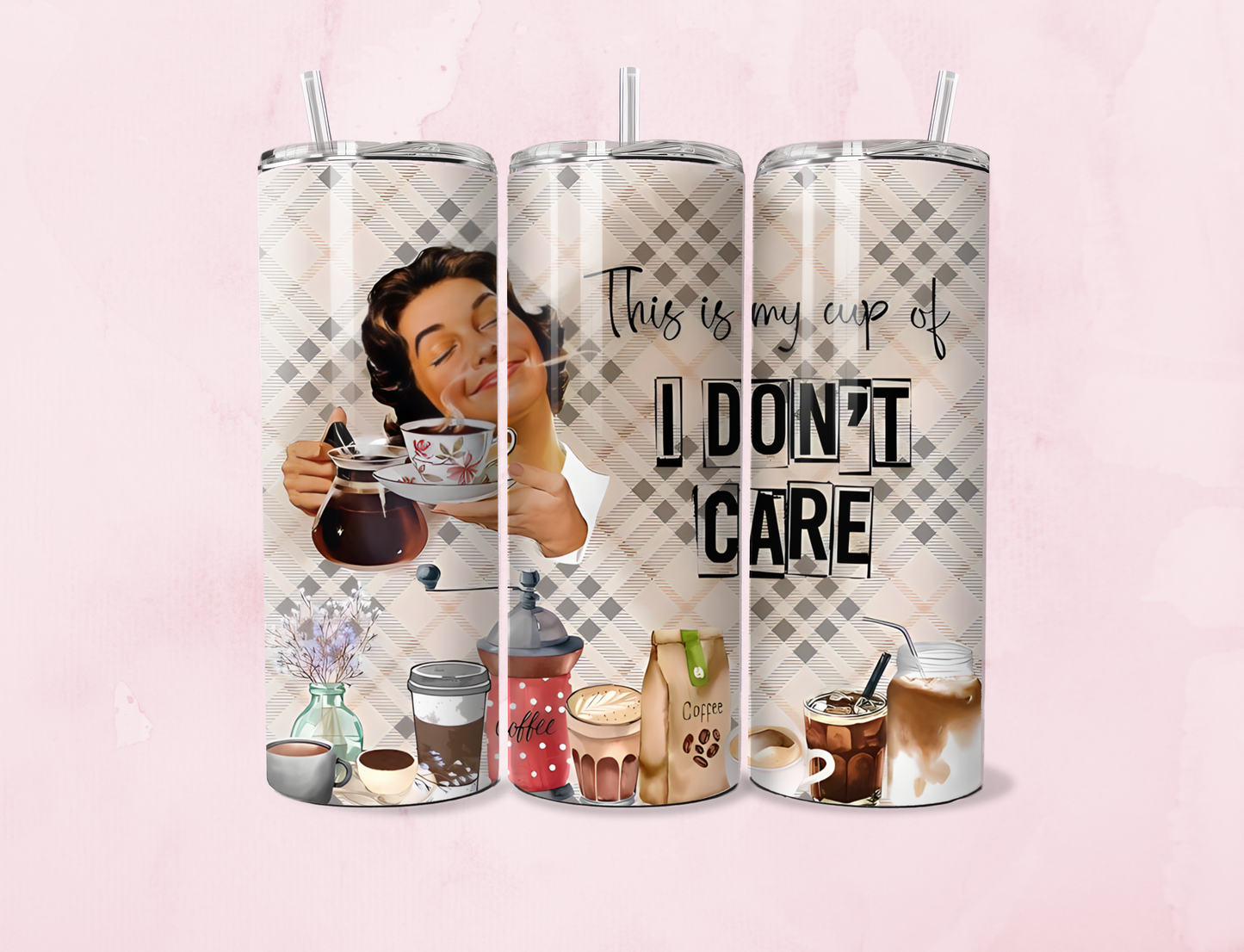 Cup Of I Don’t Care | 20oz Tumbler Sublimation Wrap