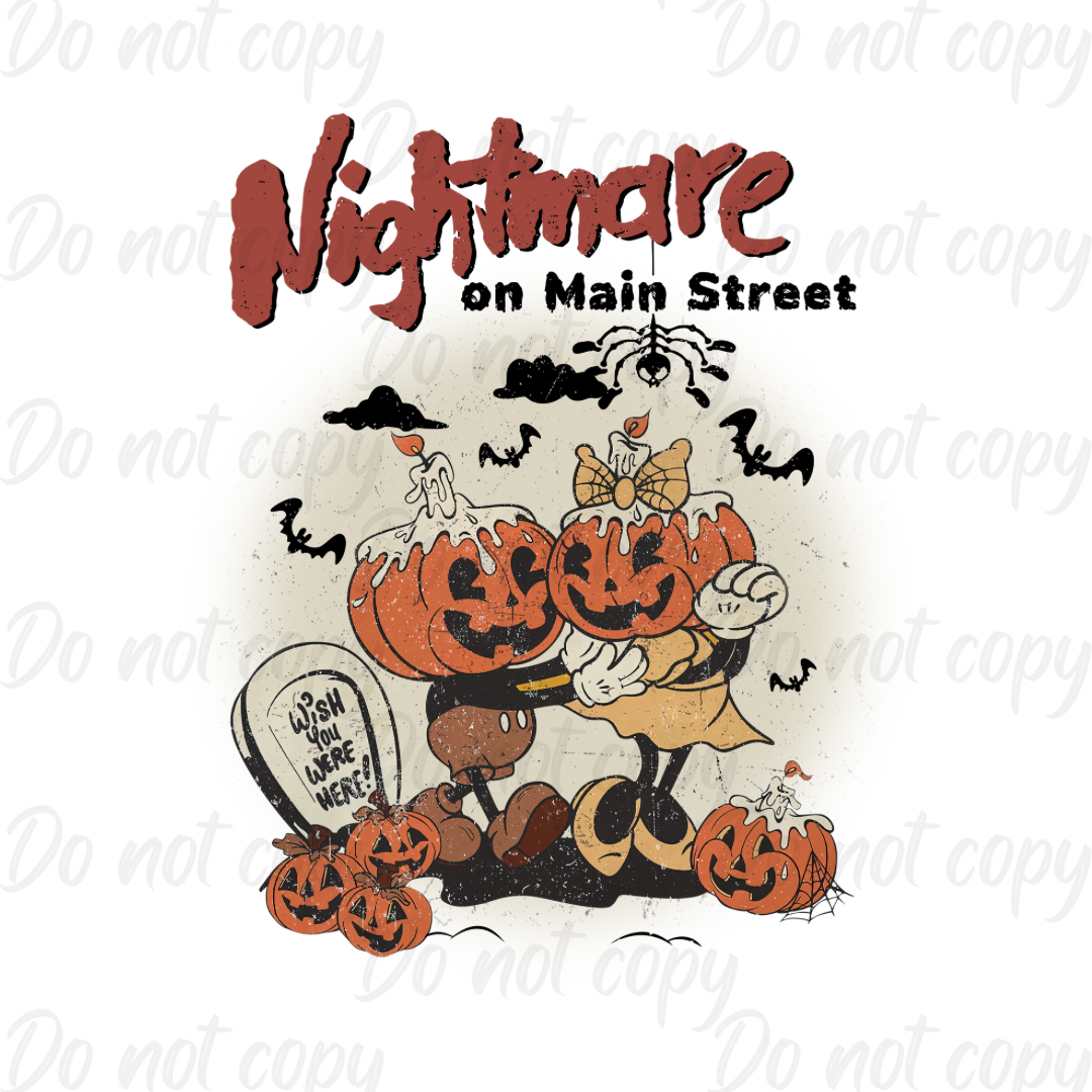 Nightmare On Main Street Pumpkin Heads | Halloween | DTF transfer