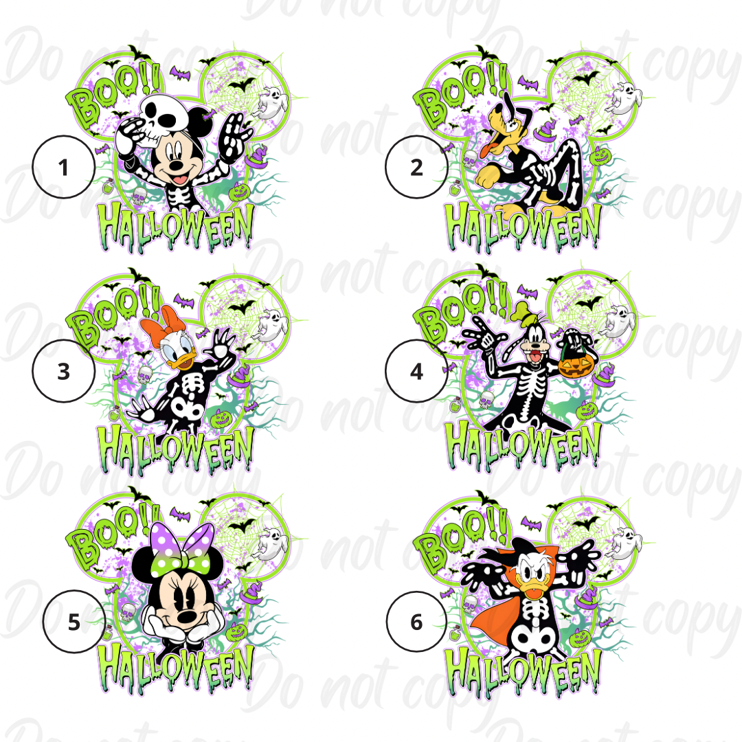 Neon Green Mouse & Friends | Halloween | DTF transfer