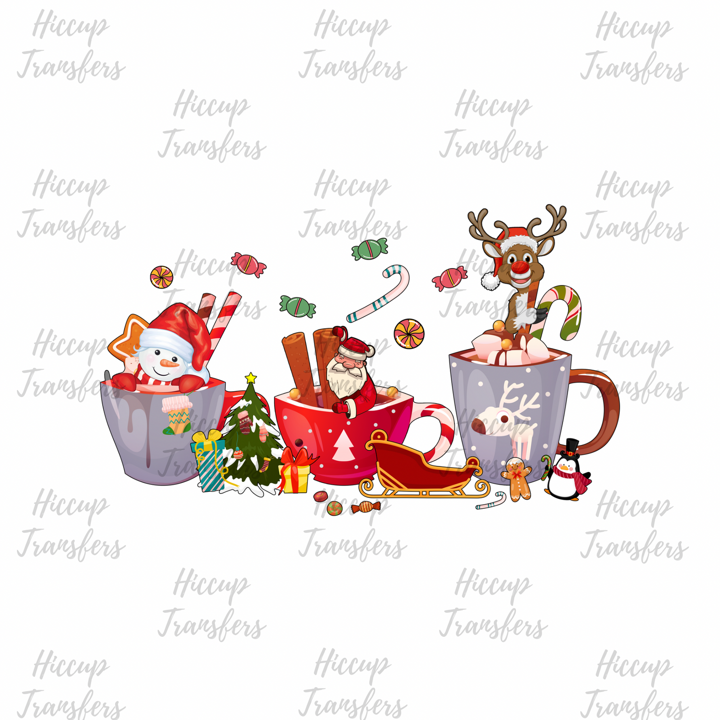 Cute Reindeer | Christmas Coffee Cups | DTF transfer