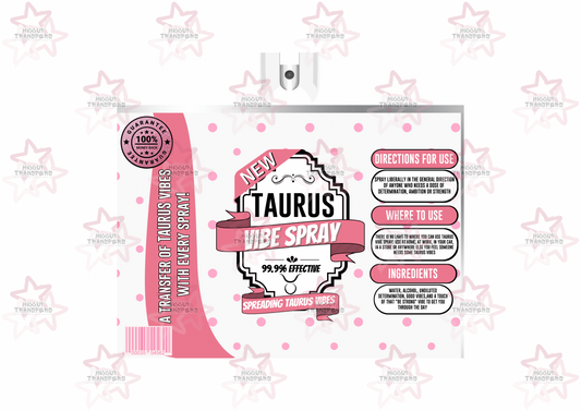 Taurus Vibe | Spray Bottle Effect | 20oz Tumbler Sublimation Wrap