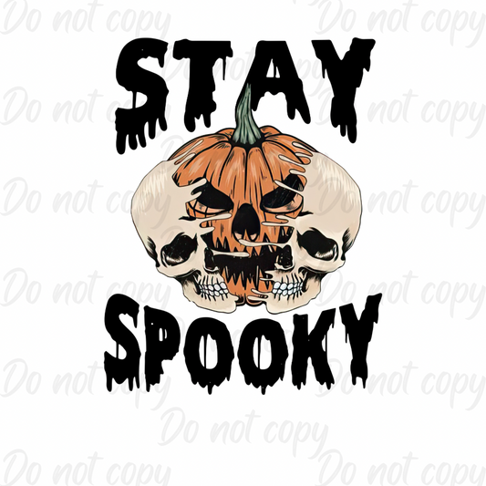 Stay Spooky Pumpkin Skull | Halloween | DTF transfer