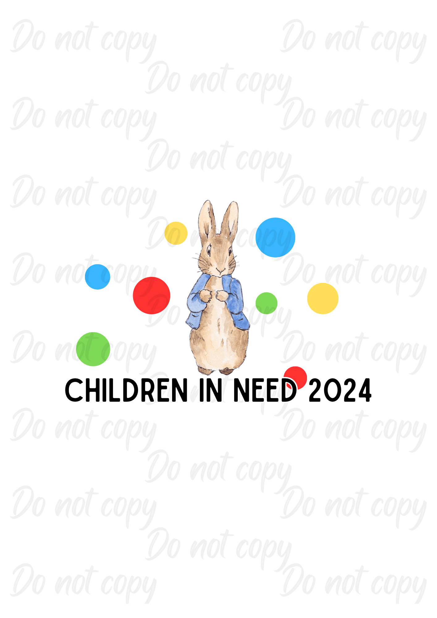 Watercolour Rabbit | Children In Need | DTF transfer