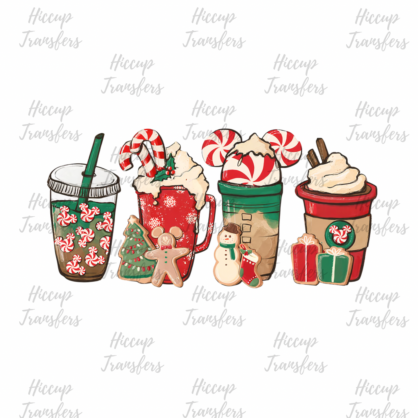 Gingerbread Mouse | Christmas Coffee Cups | DTF transfer