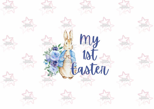 Blue Watercolour Rabbit My 1st Easter | Easter | DTF Transfer