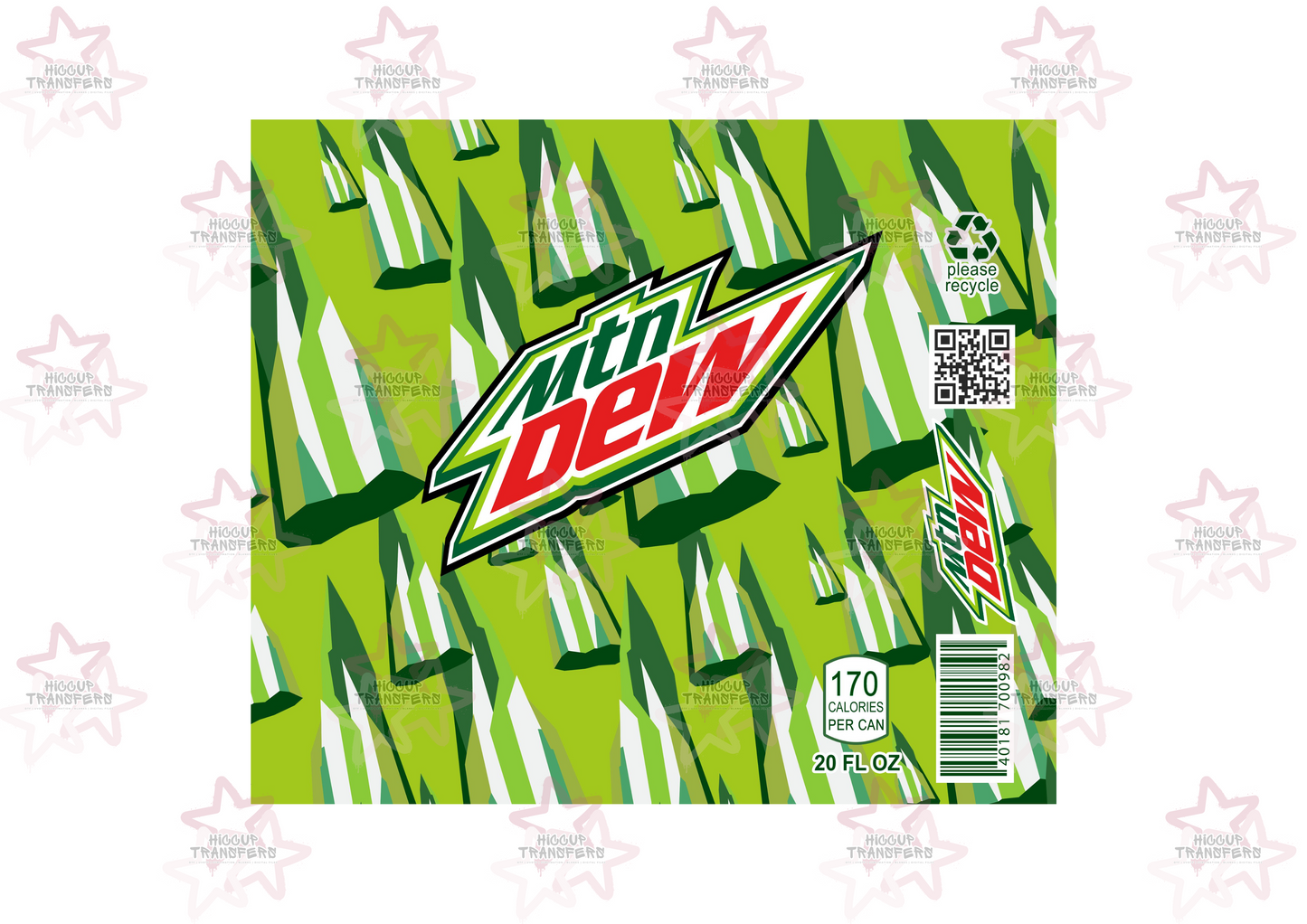 Mountain Dew| 20oz Tumbler Sublimation Wrap