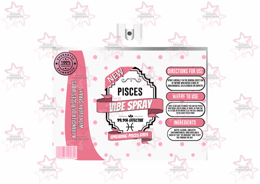 Pisces Vibe | Spray Bottle Effect | 20oz Tumbler Sublimation Wrap