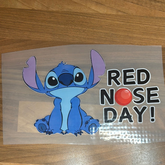 Blue alien Red Nose Day 8” DTF Transfer RTS Red Nose
