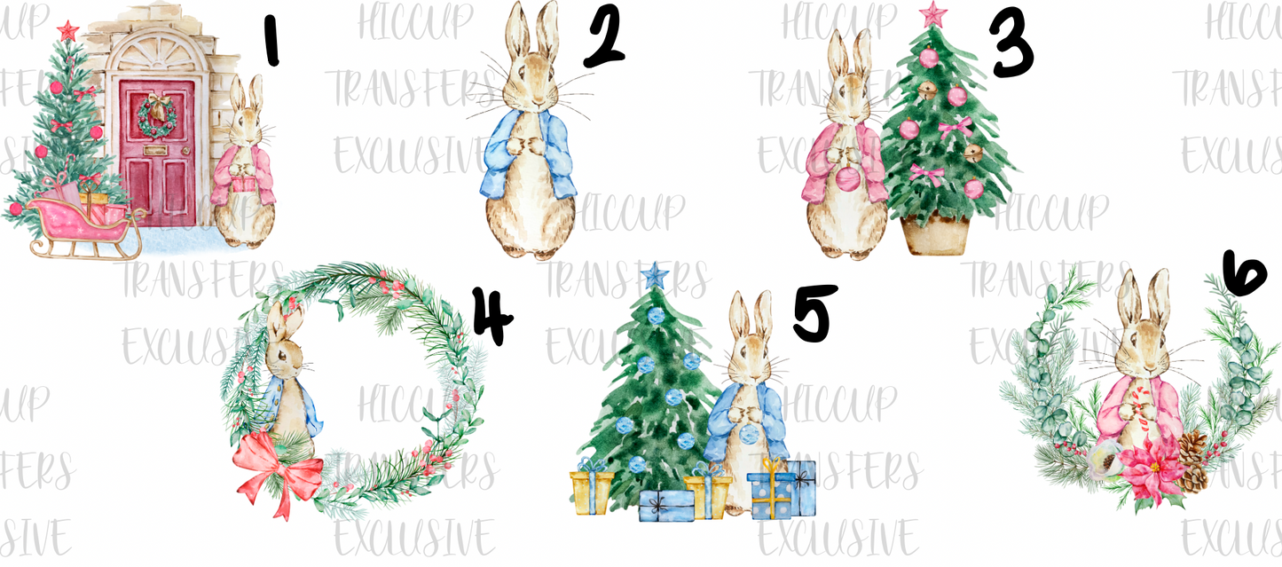 Christmas Rabbit Watercolour | DTF transfer