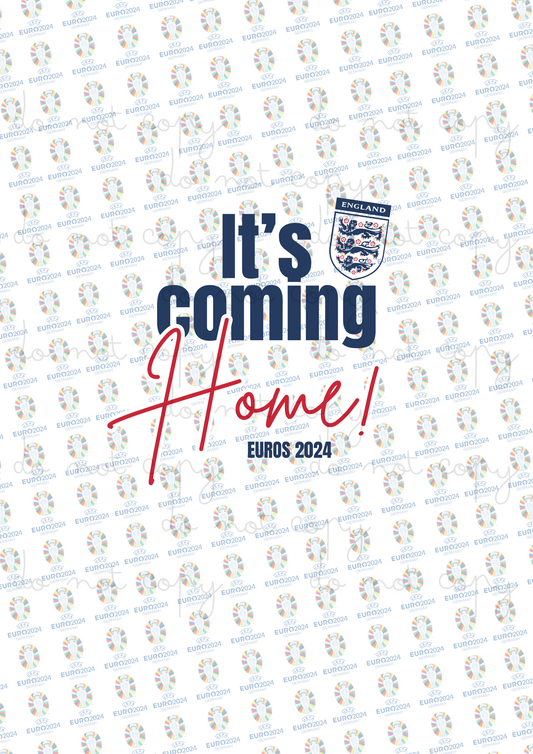 It’s Coming Home | Euros 2024 | DTF transfer