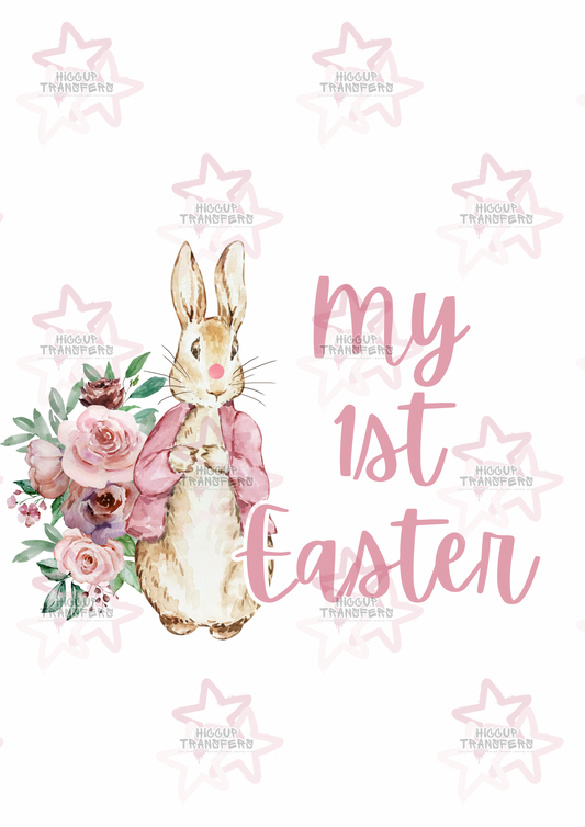 Pink Watercolour Rabbit My 1st Easter | Easter | DTF Transfer