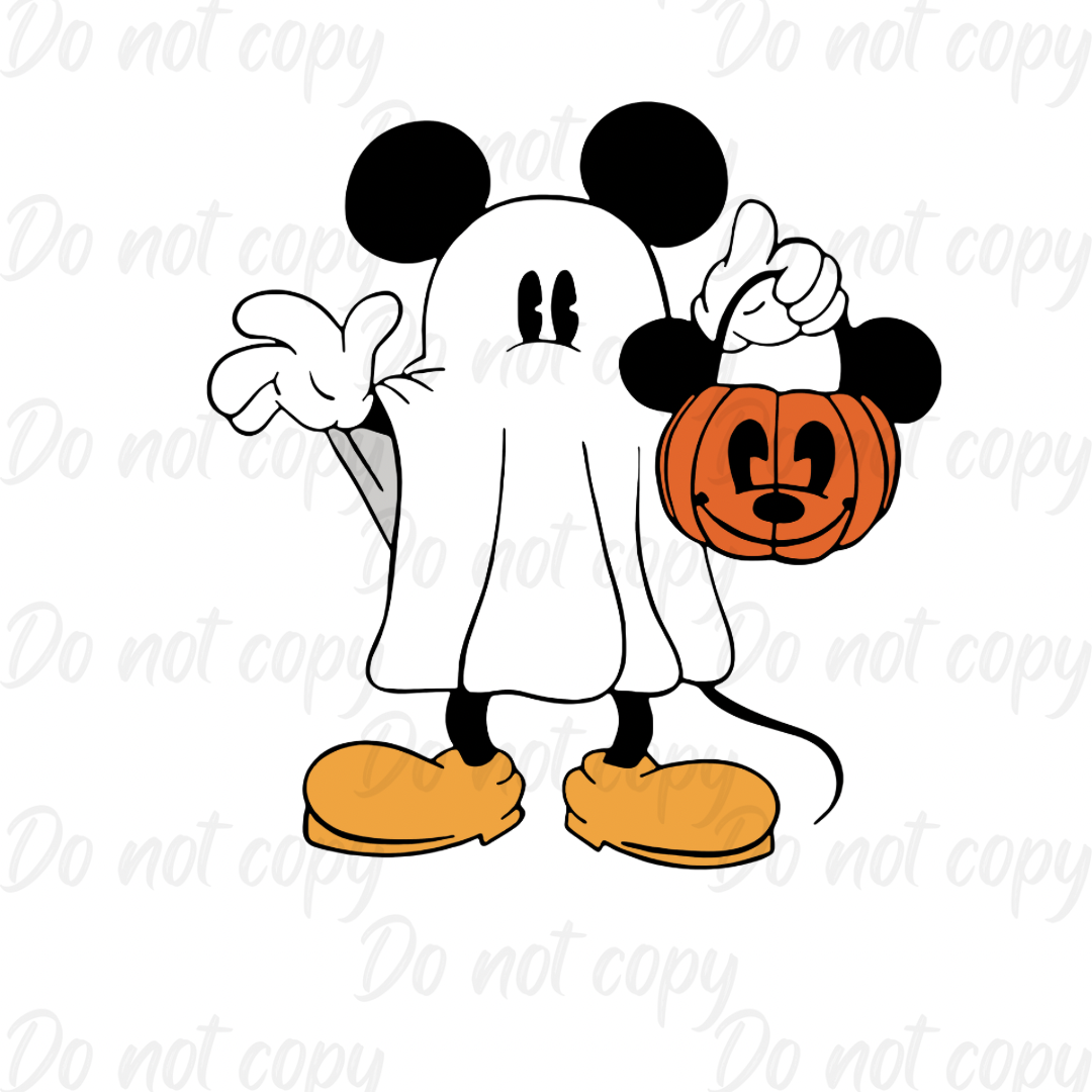 Mouse Ghost Pumpkin Bag | Halloween | DTF transfer