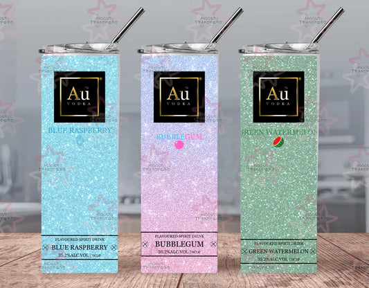 AU Vodka Glitter 11 Variants | 20oz Tumbler Sublimation Wrap | Hiccup Exclusive Design | Drinks