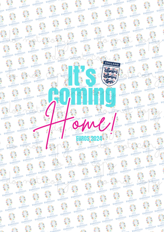 It’s Coming Home Pink | Euros 2024 | UVDTF 3” Decal
