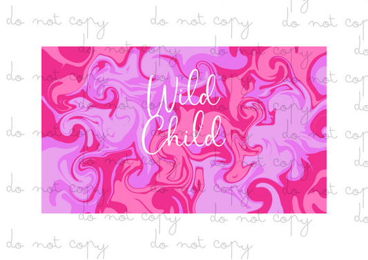 Pink Marble Wild Child  | 12oz Sippy Cup Sublimation Wrap | Hiccup Exclusive