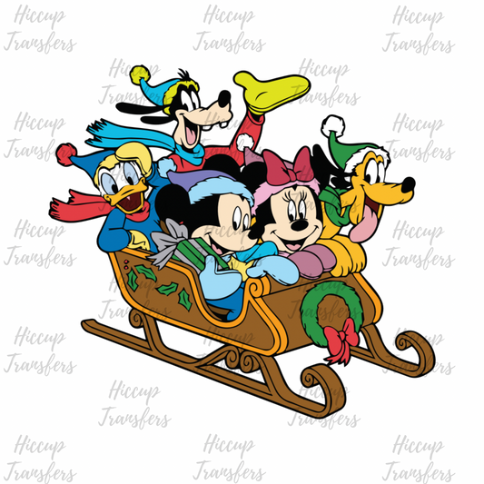 Mouse & Friends Sleigh Ride | Christmas | DTF transfer