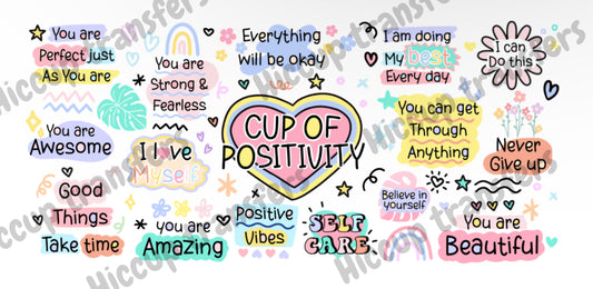 Cup of positivity | 16oz Libbey Wrap uvdtf