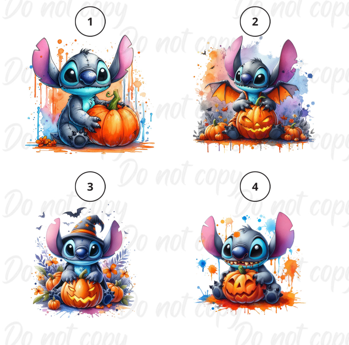 Blue Alien Watercolour Pumpkin  | Halloween | DTF transfer