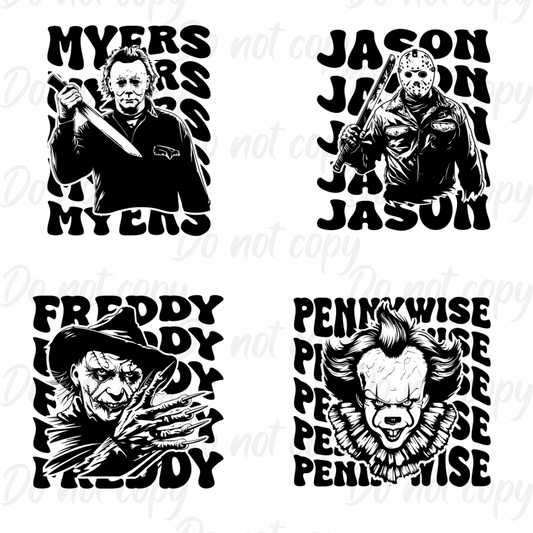 Jason,  Myers, Freddy & Penny | Halloween | DTF transfer