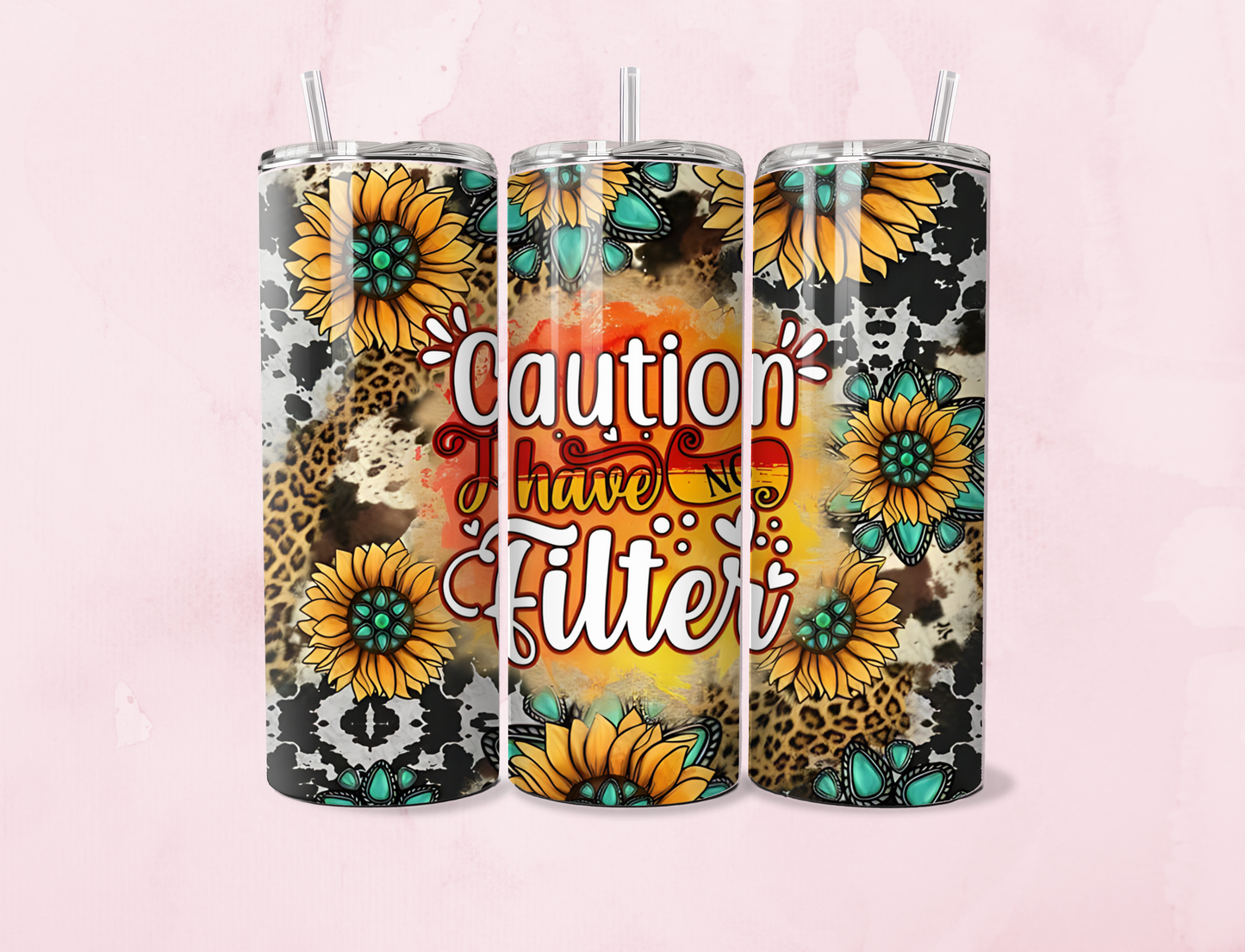 Caution I Have No Filter | 20oz Tumbler Sublimation Wrap