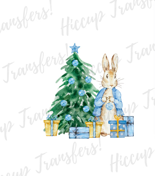 Watercolour Rabbit Blue | Christmas | DTF transfer