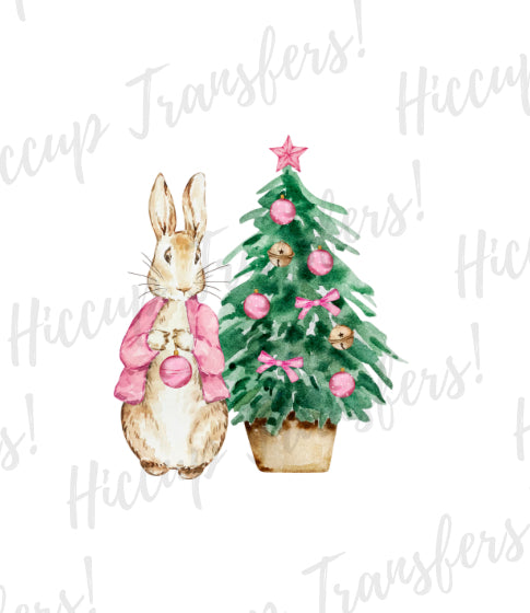 Watercolour Rabbit Pink | Christmas | DTF transfer