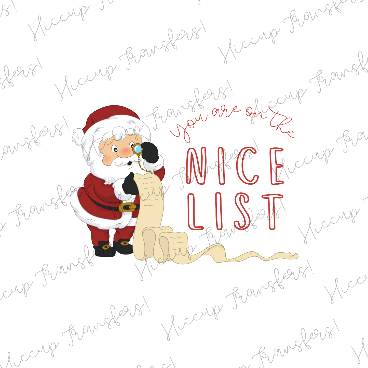 You’re On The Nice List Christmas Pyjamas | DTF transfer | Hiccup Exclusive