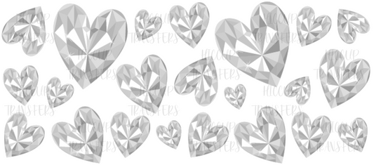 Silver Gemstone Hearts | 16oz Libbey Wrap