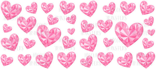 Pink Gemstone Hearts | 16oz Libbey Wrap