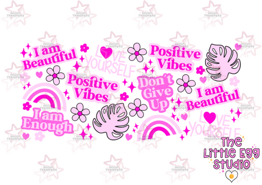 Positive In Pink | The Little Egg Studio | 11oz Sublimation Mug Wrap