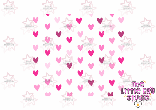 Pink Hearts | The Little Egg Studio | 20oz Sublimation Tumbler Wrap