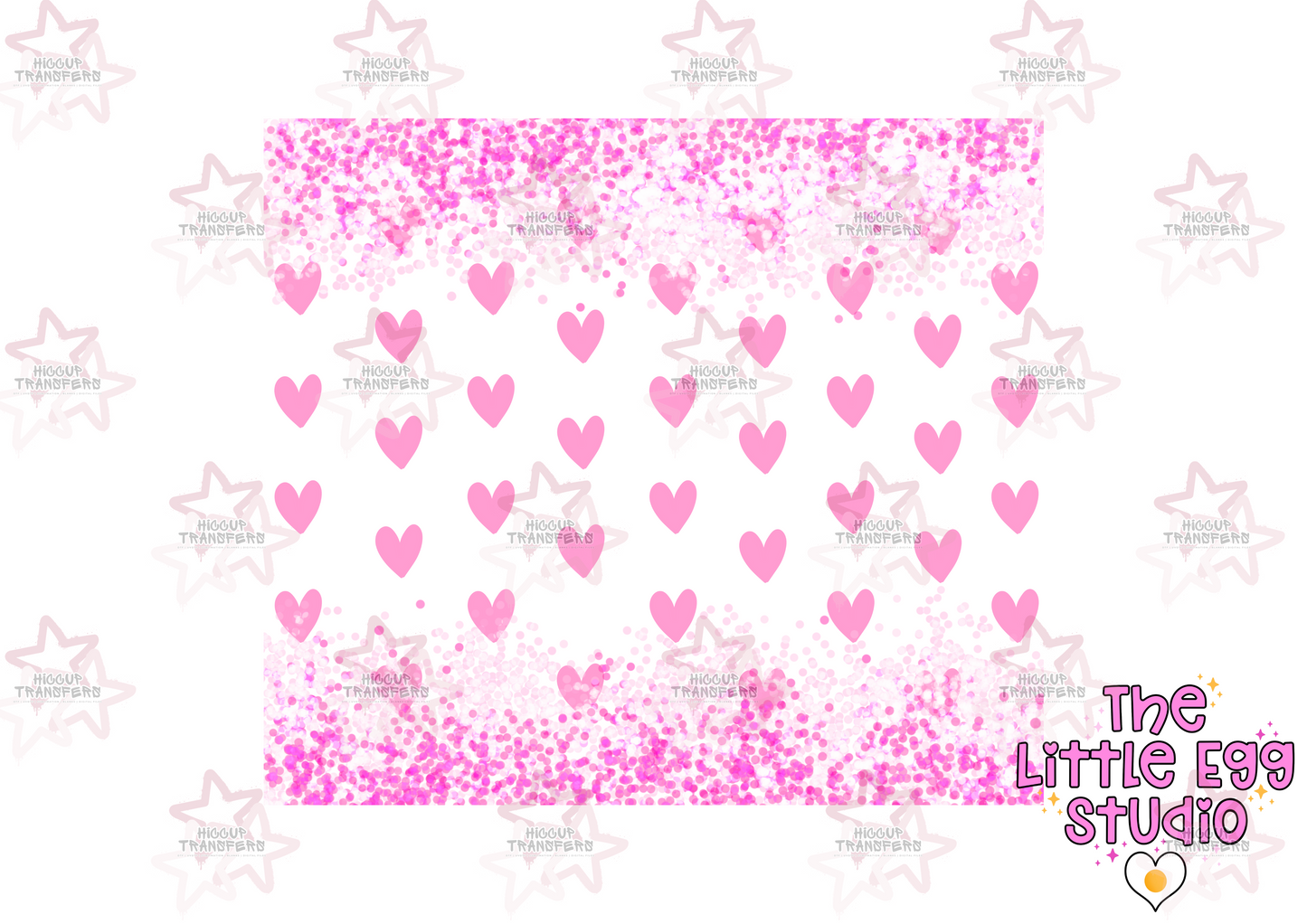 Pink Love Hearts | The Little Egg Studio | 20oz Sublimation Tumbler Wrap