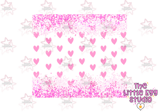 Pink Love Hearts | The Little Egg Studio | 20oz Sublimation Tumbler Wrap