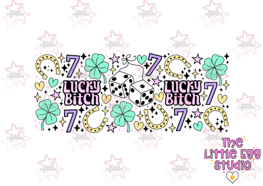 Lucky Bitch | The Little Egg Studio | 16oz UVDTF Libbey Wrap