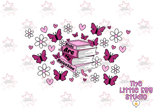 Books Are My Valentine | The Little Egg Studio | 24oz UVDTF Cold Cup Wrap