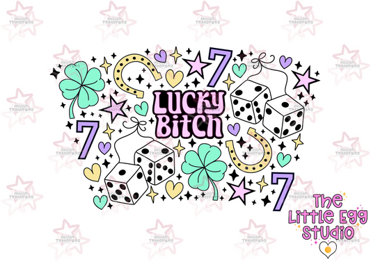 Lucky Bitch | The Little Egg Studio | 24oz UVDTF Cold Cup Wrap