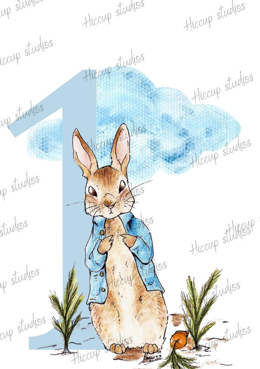 Rabbit 1st Birthday  | UVDTF 3” Decal | Hiccup Exclusive G