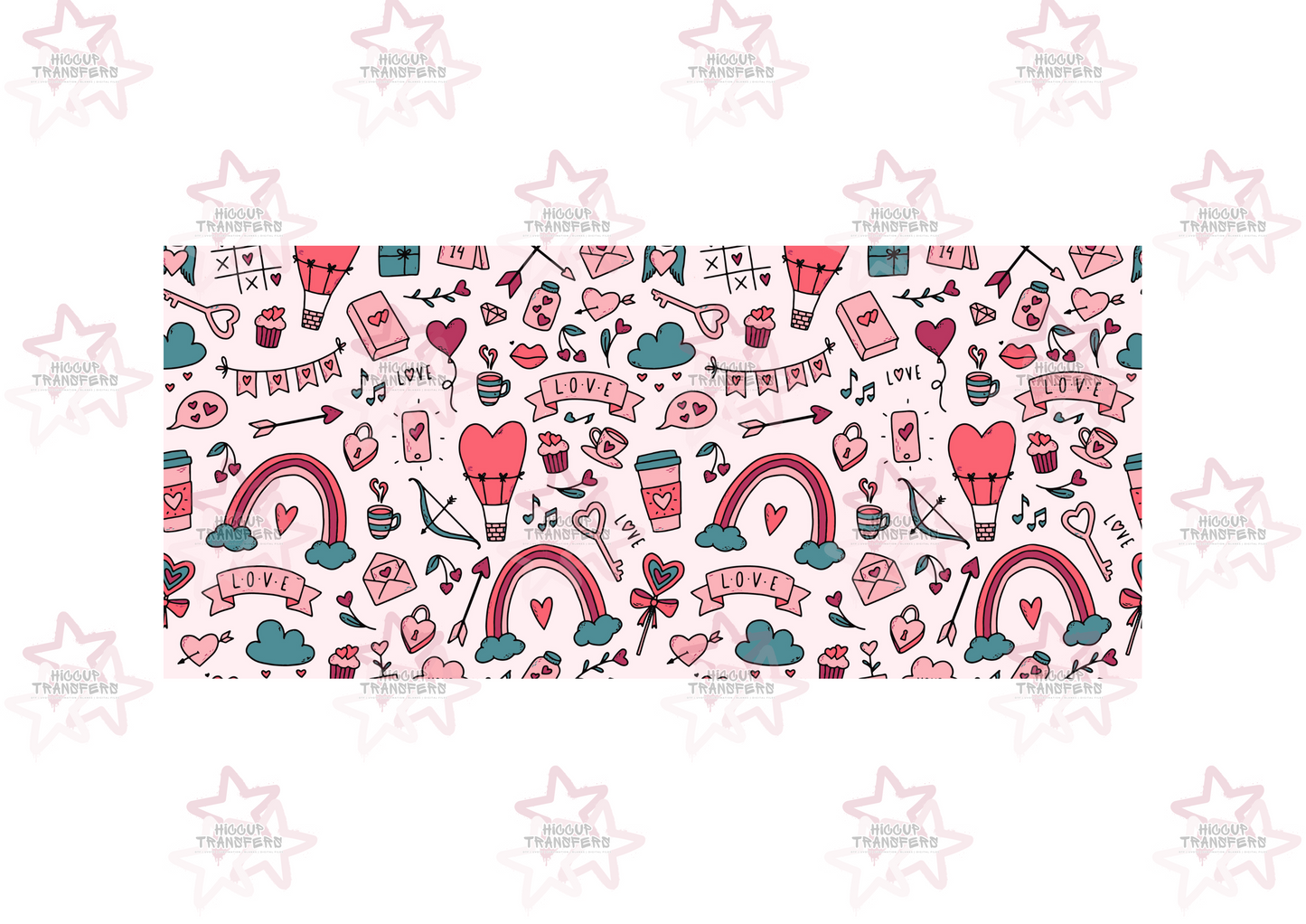 Pink Doodles | Hiccup Transfers Exclusive | 11oz Sublimation Mug Wrap