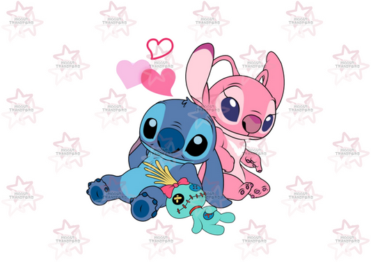 Pink & Blue Alien Hearts | DTF Transfer