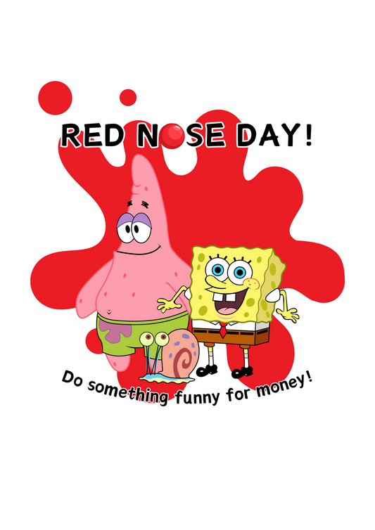 SpongeBob | DTF Transfer | Hiccup Exclusive Design | Red Nose Day