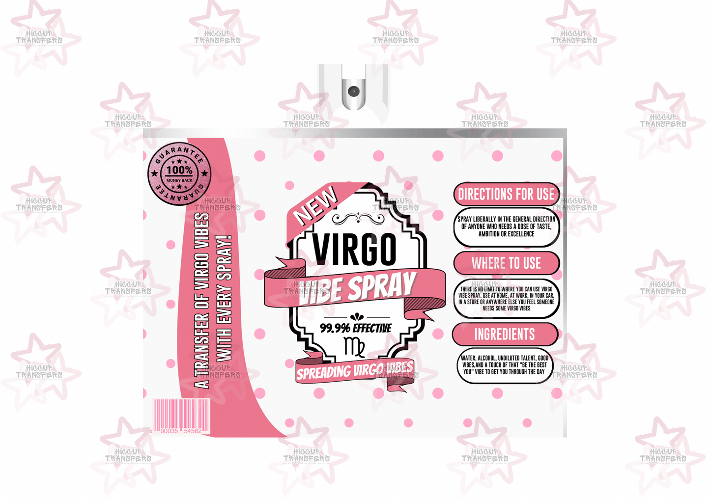 Virgo Vibe | Spray Bottle Effect | 20oz Tumbler Sublimation Wrap