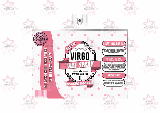 Virgo Vibe | Spray Bottle Effect | 20oz Tumbler Sublimation Wrap