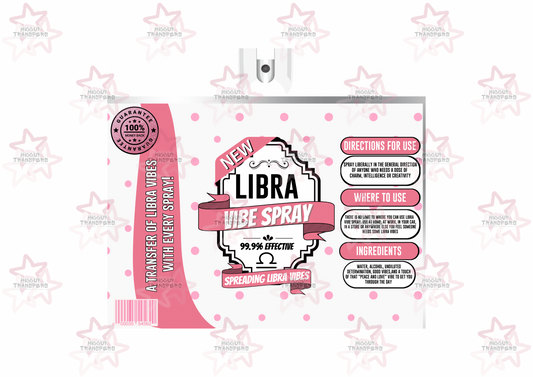 Libra Vibe | Spray Bottle Effect | 20oz Tumbler Sublimation Wrap