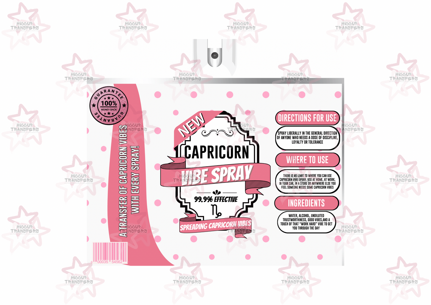 Capricorn Vibe | Spray Bottle Effect | 20oz Tumbler Sublimation Wrap
