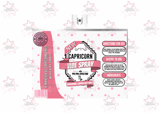 Capricorn Vibe | Spray Bottle Effect | 20oz Tumbler Sublimation Wrap
